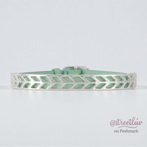 Stella and Dot Believe Bracelet ~ Mint & Silver adjustable small wrist size